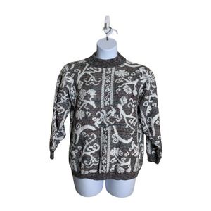 Vintage BEL AMI Sweater  Crew Neck Damask  L